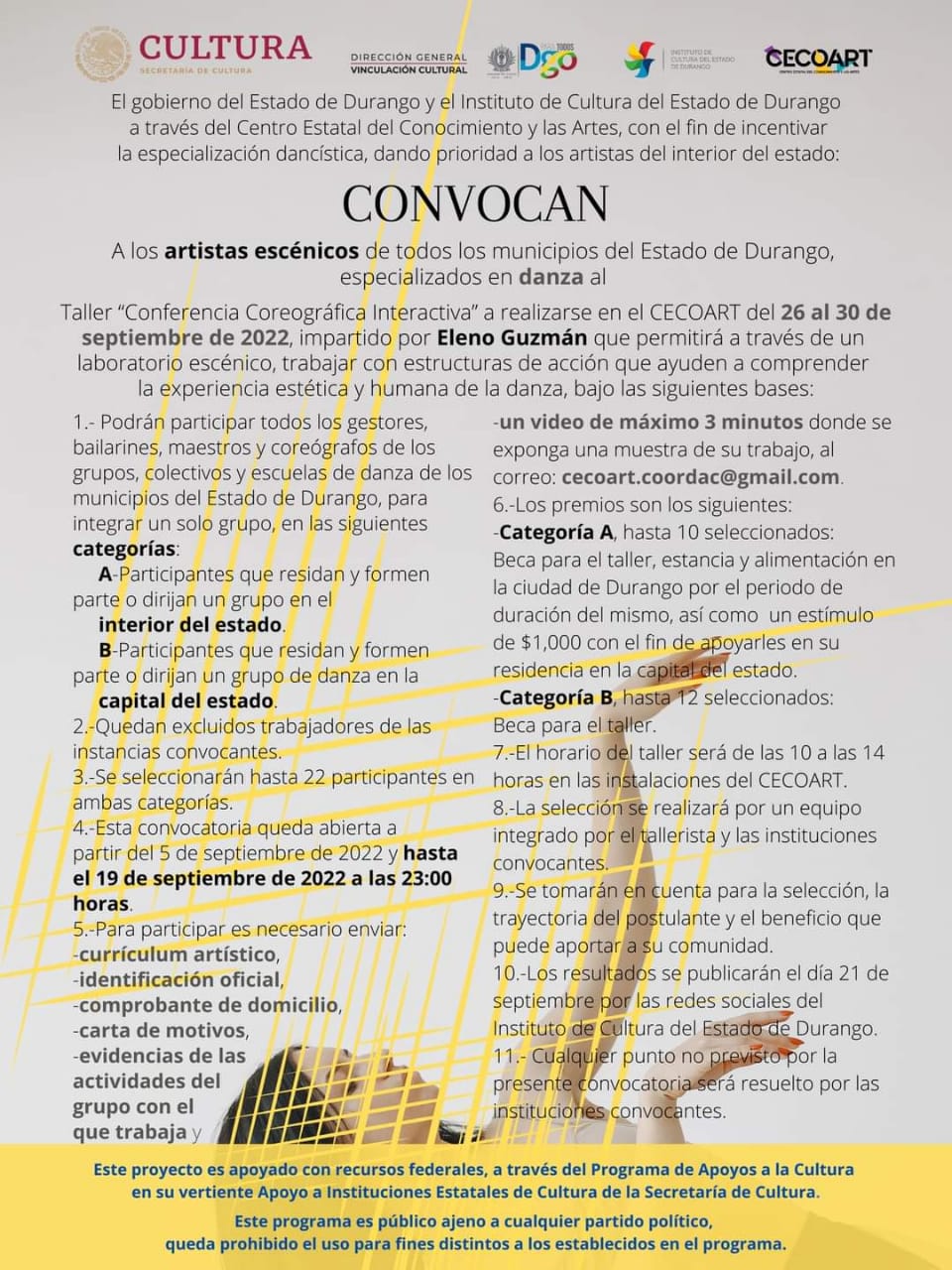 CONVOCATORIA ARTISTAS ESCÉNICOS